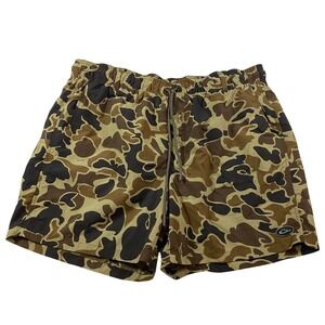 Drake Waterfowl Old School Camo Swim Shorts Mens XL Nylon Mesh Lined Trunks